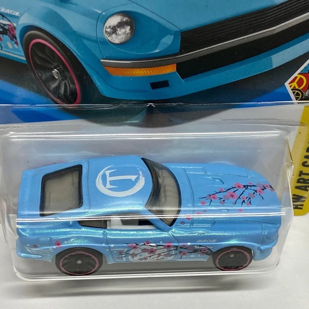 Hot Wheels Datsun 240Z Light Blue Cherry Blossom 62/250 HW Art Cars 4/10 JJB80